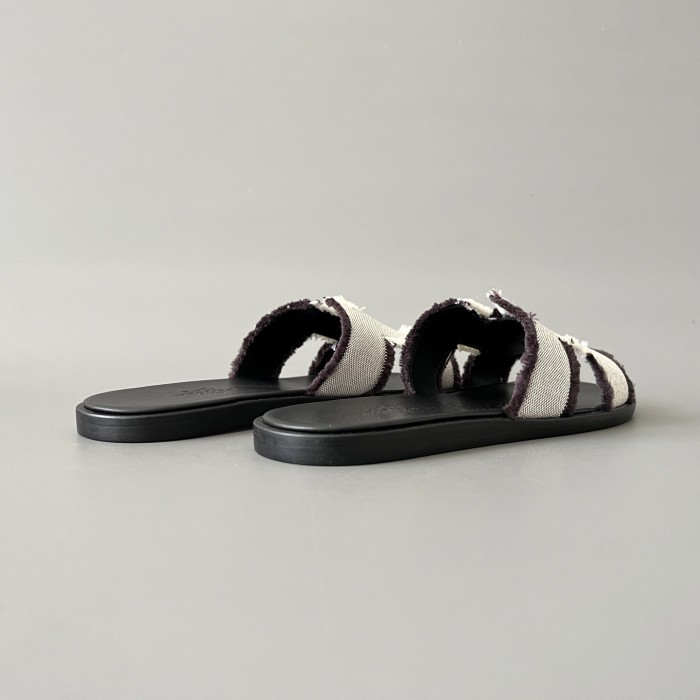 NIGO Hermes Men's And Women's Spring/summer Fashion Casual Round Toe Slip On Flat Sandals Woven Canvas Sandals Shoes #nigo78416