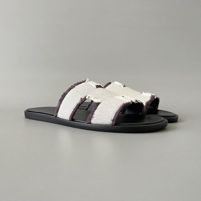 NIGO Hermes Men's And Women's Spring/summer Fashion Casual Round Toe Slip On Flat Sandals Woven Canvas Sandals Shoes #nigo78416