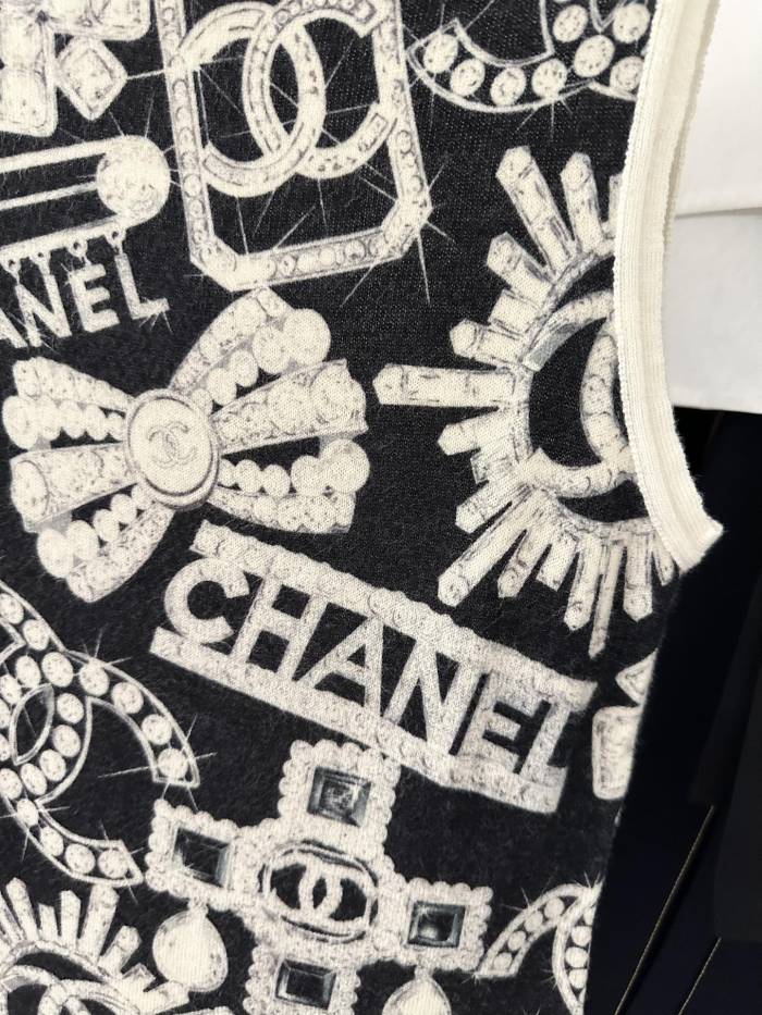 NIGO Chanel Women's Summer Fashion Trend Pattern Printed Round Neck Sleeveless Straight Top Vest #nigo78413