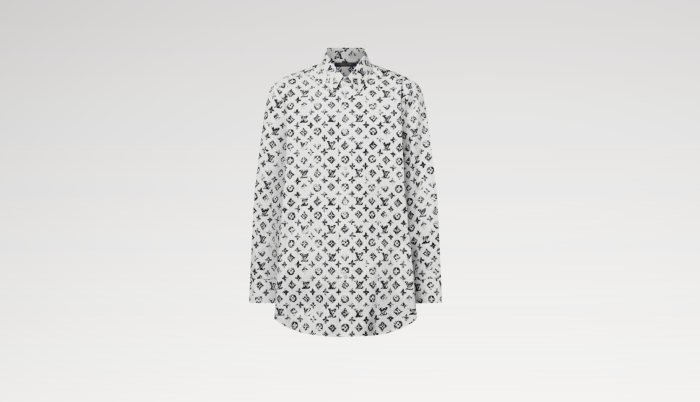 NIGO Louis Vuitton Women's Spring/Autumn Graphic Monogram Cotton Collared Loose-Fitting Long-Sleeved Shirt #nigo81511