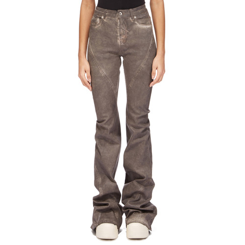 NIGO Rick Owens Men's Spring And Fall Do Old Desert Color Washed Flare Wide-leg Denim Pants Skinny Stacked Drag Ground Pleated Cat Whiskers Waste Soil Jeans Ngvp #nigo2415