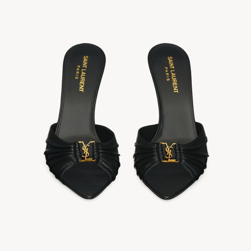 NIGO Saint Laurent BABYLONE Women's Fashion Classic Minimalist Leather Pointed Toe Open Toe 10cm High Heels Shoes #nigo78434