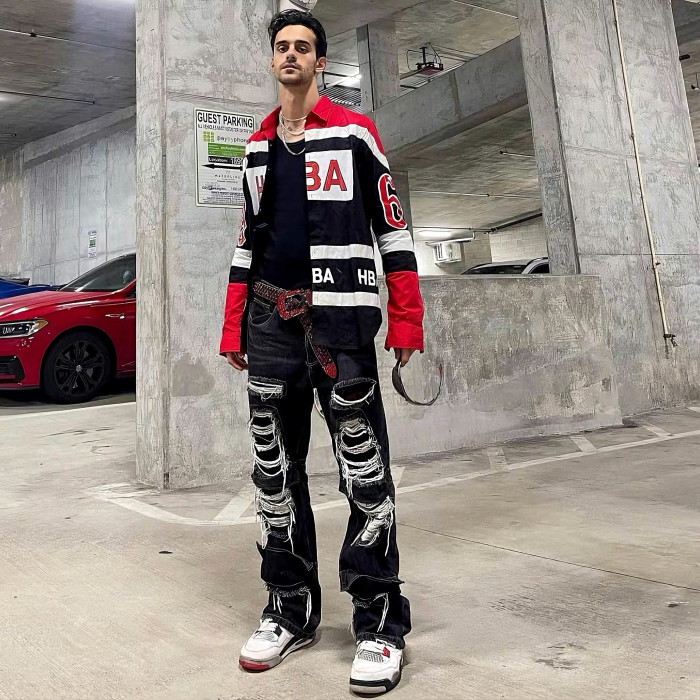 NIGO HOOD BY AIR Embroidered Shirt Hba Hba14ss Racing Shirt Carti Same Men's Spring And Fall Trend High Street Retro Color Blocking Shirt Jacket Ngvp #nigo2414
