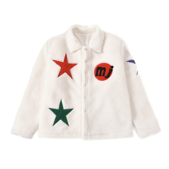 NIGO Jacobs X Cactusplant Fleamarket Cpfm Lamb's Wool Embroidered Jacket Men's Hipster Jacket Men's Lapel Single-breasted Jacket Ngvp #nigo2259