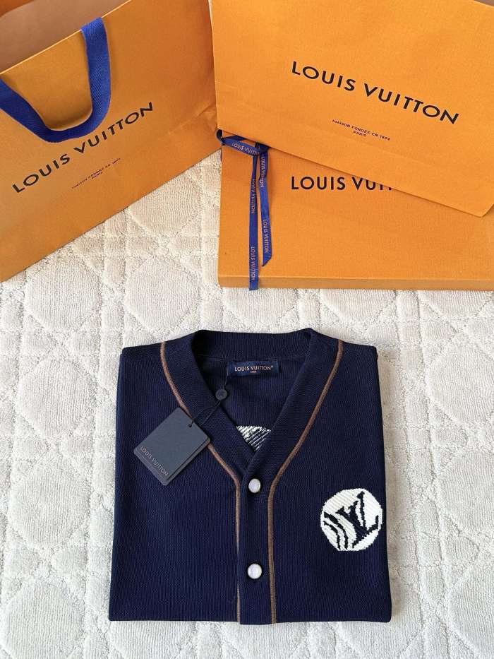 NIGO Louis Vuitton Men's Summer Fashion Casual Single Breasted Embroidered Pattern Short Sleeved Knitted Baseball Shirt #nigo78426