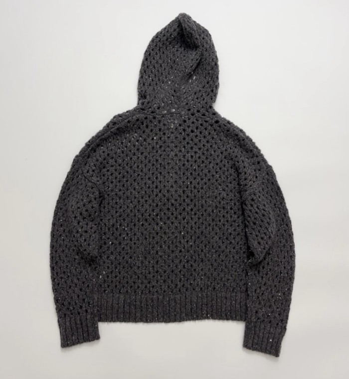 NIGO Brunello Cucinelli Women's Spring/Fall Vintage Sequined Lace-Up Oversized Zipper Knit Hooded Cardigan Ngvp #nigo2311