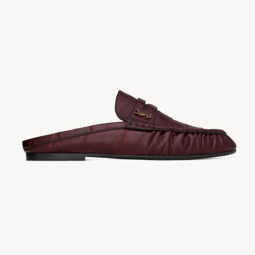 NIGO Saint Laurent LE LOAFER Women's Fashion Casual Round Toe Slip On Half Slip On Logo Leather Loafer Mule Shoes #nigo78444