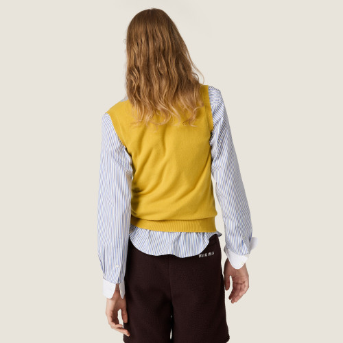 NIGO MiuMiu Women's Fall/winter Fashion Casual V-neck Letter Print Pullover Cashmere Vest #nigo78463
