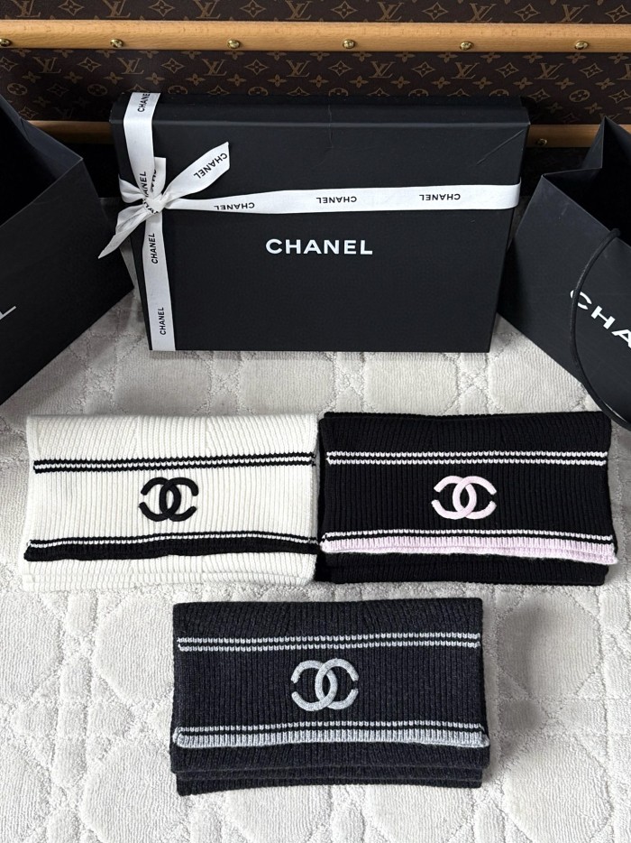 NIGO Chanel Colorful Striped Clashing Letters Scarf Men Women Winter Warm Knitted Logo Scarf Accessories #nigo81443