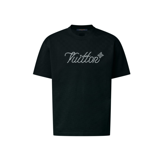 NIGO Louis Vuitton Men's Summer Fashion Casual Solid Color Beaded Embroidered Logo Jacquard Fabric Short-sleeve T-Shirt #nigo78452