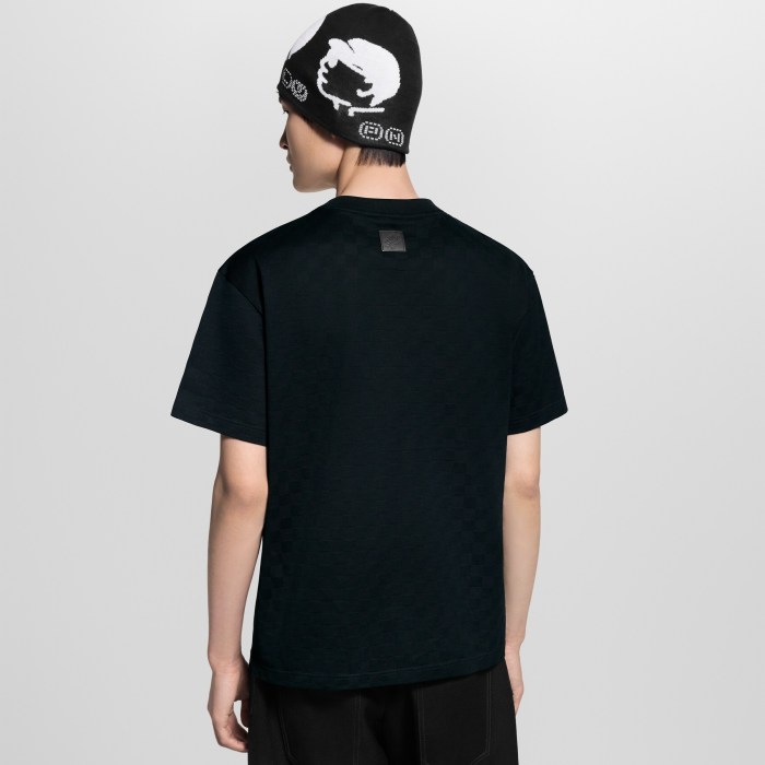 NIGO Louis Vuitton Men's Summer Fashion Casual Solid Color Beaded Embroidered Logo Jacquard Fabric Short-sleeve T-Shirt #nigo78452