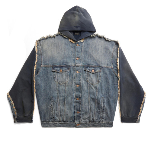 NIGO Balenciaga Men's Women's Embroidered Washed Duplex Denim Hooded Jacket Loose Fit Jacket Fashion Trend Sweatshirt Ngvp #nigo2424