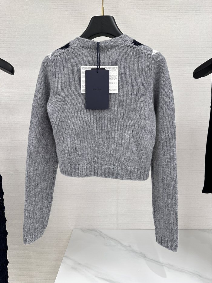 NIGO Prada Women's Spring/fall Fashion Casual Crew Neck Single-button Diamond Pattern Long-sleeve Cardigan #nigo78467