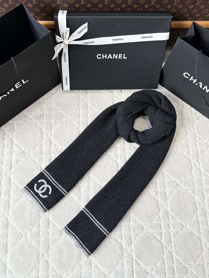 NIGO Chanel Colorful Striped Clashing Letters Scarf Men Women Winter Warm Knitted Logo Scarf Accessories #nigo81443