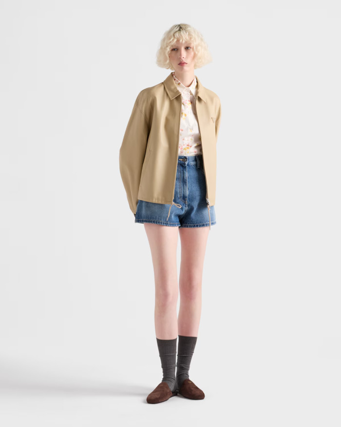 NIGO Prada Women's Summer High-Waisted Solid-Color Cotton Logo Denim Shorts #nigo81526