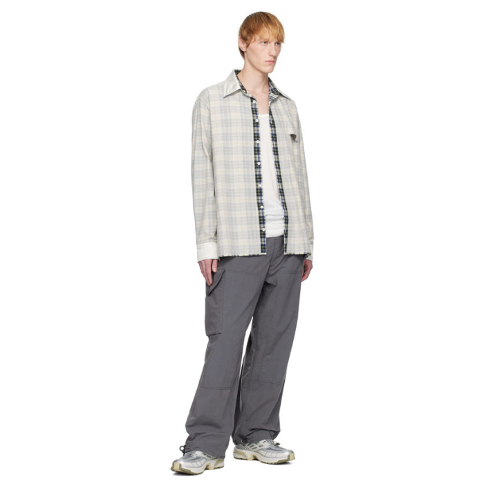 NIGO Maison Margiela Men's Spring/Fall Color-Block Checkered Collared Single-Breasted Long-Sleeve Twill Cotton Loose-Fit Shirt Ngvp #nigo2315