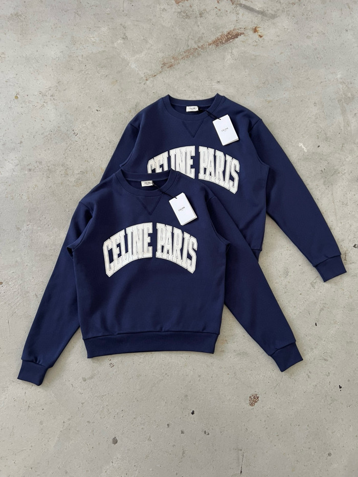 NIGO Celine Women's Fall/winter Fashion Casual Oversized Solid Color Crewneck Pullover Sweatshirt With Flocked Letter Print Sweatshirt #nigo78457