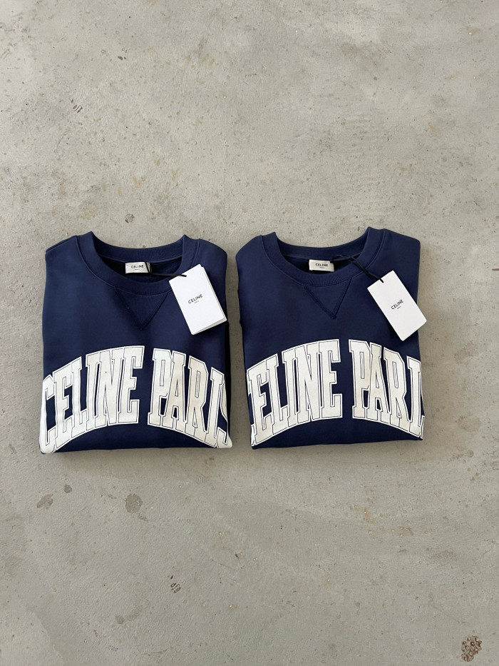 NIGO Celine Women's Fall/winter Fashion Casual Oversized Solid Color Crewneck Pullover Sweatshirt With Flocked Letter Print Sweatshirt #nigo78457