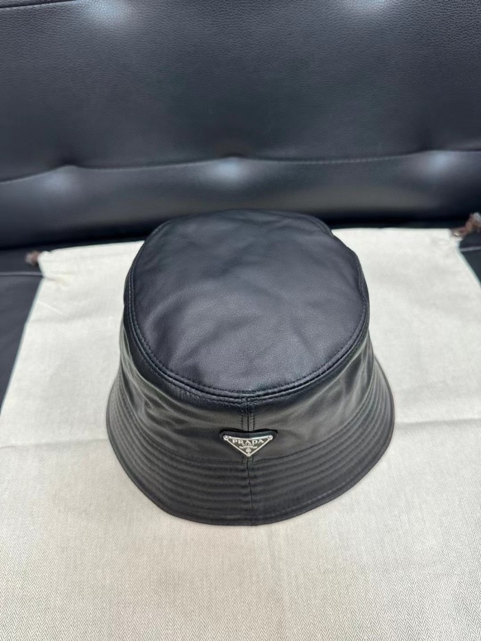 NIGO Prada Unisex Spring/Fall Fashion Casual Solid Color Fisherman's Hat with Logo Sheepskin Hat Accessories #nigo78471