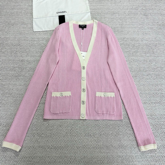 NIGO Chanel Women's Summer Solid Color Cotton V-Neck Single-Button Long Sleeve Knitted Cardigan Ngvp #nigo77365