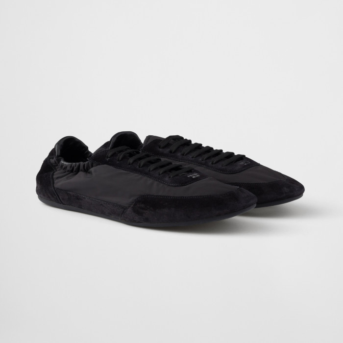 NIGO Prada Women's Spring/Fall Fashion Casual Round Toe Lace Up Mesh Print Logo Cotton Laced Sneakers Shoes #nigo78481