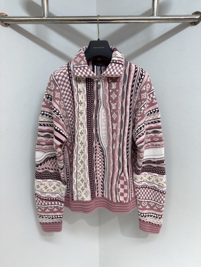 NIGO Louis Vuitton Men's Spring/fall Fashion Casual Jacquard Pattern Half zip High neck Pullover Sweatshirt #nigo78482