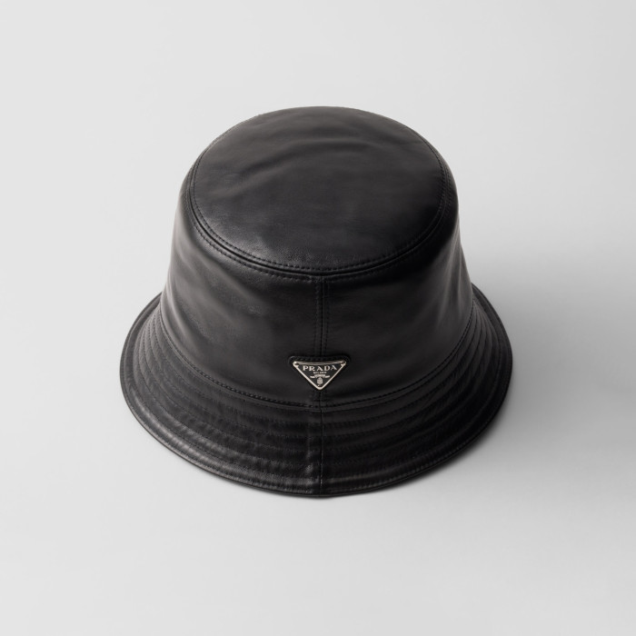 NIGO Prada Unisex Spring/Fall Fashion Casual Solid Color Fisherman's Hat with Logo Sheepskin Hat Accessories #nigo78471