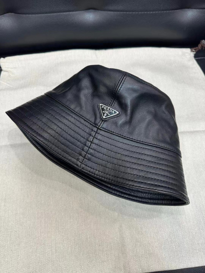 NIGO Prada Unisex Spring/Fall Fashion Casual Solid Color Fisherman's Hat with Logo Sheepskin Hat Accessories #nigo78471