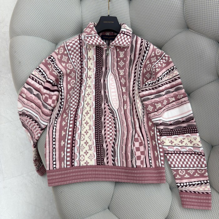 NIGO Louis Vuitton Men's Spring/fall Fashion Casual Jacquard Pattern Half zip High neck Pullover Sweatshirt #nigo78482