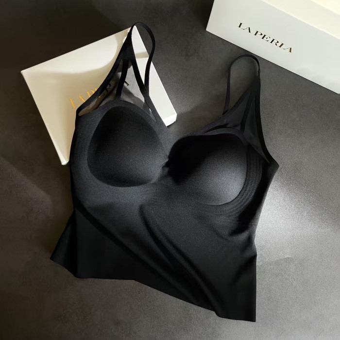 NIGO Laperla Women's Comfortable Seamless Silk Lined Bra Pads with Thin Straps  Beautiful Back Design  High-Stretch Breathable Underwear #nigo78499
