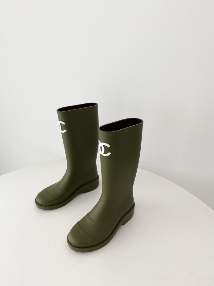 NIGO Chanel Women's And Men's Fashion Casual Solid Color Logo Round Toe Rain Boots Shoes #nigo78513
