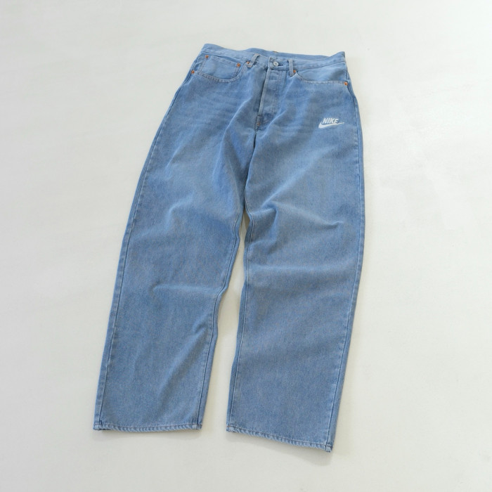 NIGO Nike x Levi's Men's Spring/fall Fashion Casual Loose Fit Single Breasted Collared Double Pocket Denim Jacket Letter Printed Loose Fit Casual Denim Pants Suit Set #nigo78496