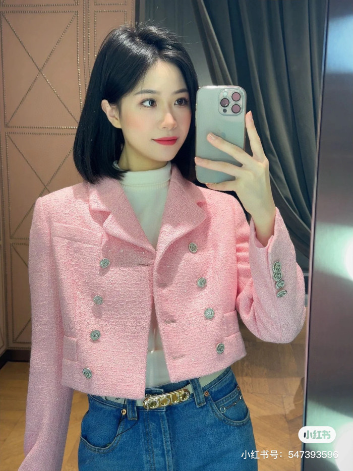 NIGO Gucci Women's Sequined Embroidered Spring/Fall Solid-Color Cotton-Blend Short Double-Breasted Jacket Ngvp #nigo2323