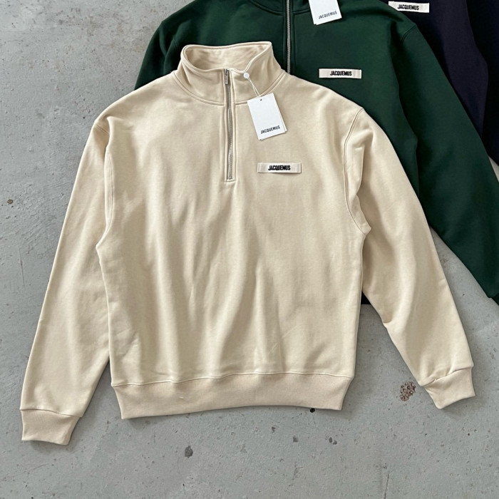 NIGO Jacquemus Men's Spring/Fall Fashion Casual High Neck Half Zip Embroidered Knit Logo Sweatshirt #nigo78534