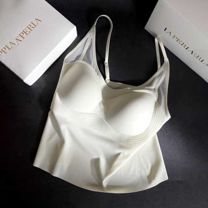 NIGO Laperla Women's Comfortable Seamless Silk Lined Bra Pads with Thin Straps  Beautiful Back Design  High-Stretch Breathable Underwear #nigo78499
