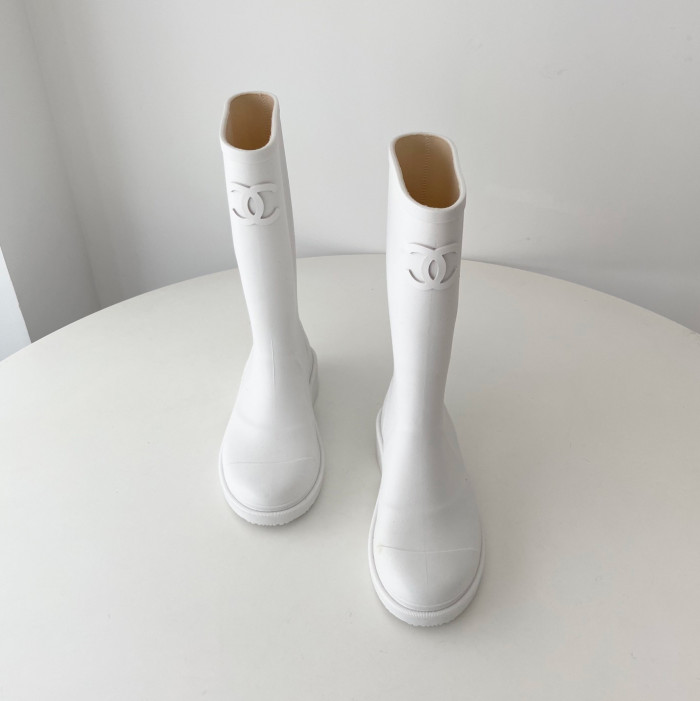NIGO Chanel Women's And Men's Fashion Casual Solid Color Logo Round Toe Rain Boots Shoes #nigo78513