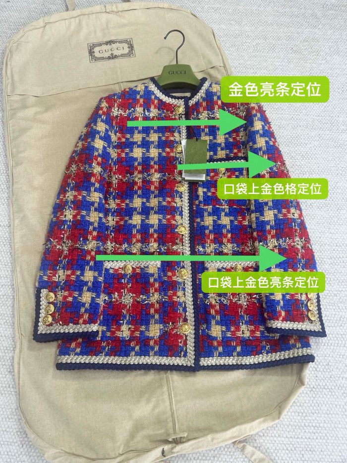 NIGO Gucci Women's Spring/Fall Vintage Multi-Color Oversized Casual Checkered Knit Wool Blend Tweed Long-Sleeve Single-Breasted Coat Jacket Ngvp #nigo2322