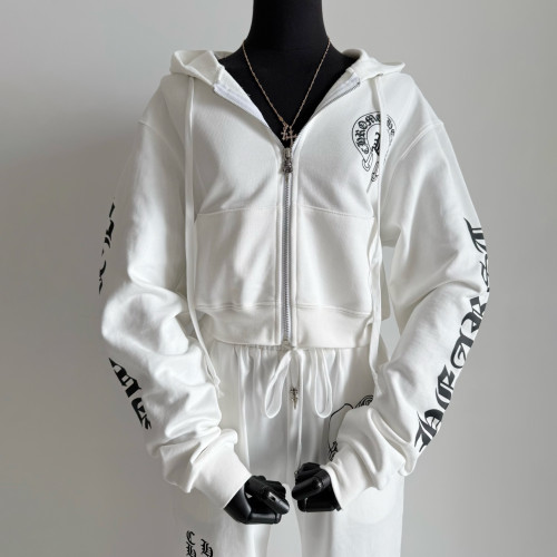 NIGO Chrome Hearts Women's And Men's Fashion Casual Solid Color Hooded Zipper Pullover with Letter Print Pattern Loose Fit Jacket #nigo78493