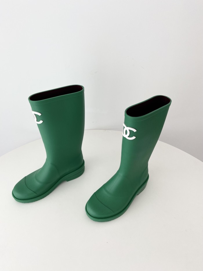 NIGO Chanel Women's And Men's Fashion Casual Solid Color Logo Round Toe Rain Boots Shoes #nigo78513