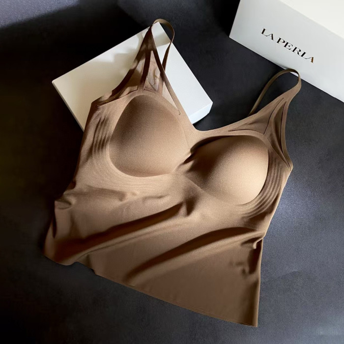 NIGO Laperla Women's Comfortable Seamless Silk Lined Bra Pads with Thin Straps  Beautiful Back Design  High-Stretch Breathable Underwear #nigo78499