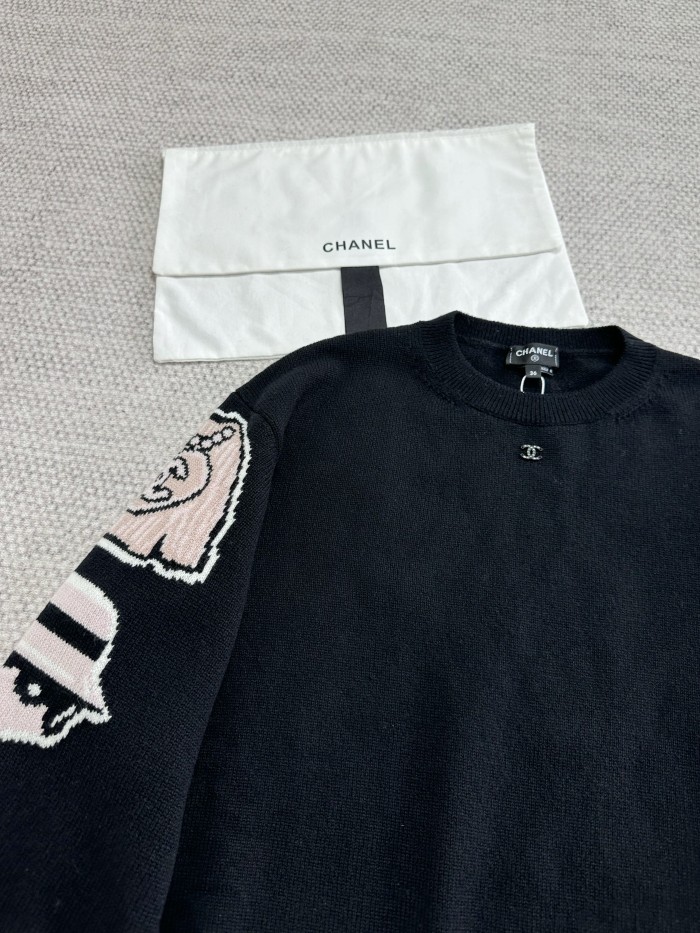 NIGO Chanel Women's Spring/Fall Fashion Casual Crew Neck Long Sleeve Cashmere Sweater #nigo78519