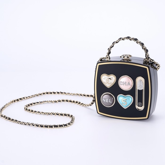 NIGO Chanel Women's Ladies' Fashion Classic Color Palette Shaped Rigid Evening Clutch Makeup Case Chain Bag Bags AS5652-B21915-U2093 #nigo78527