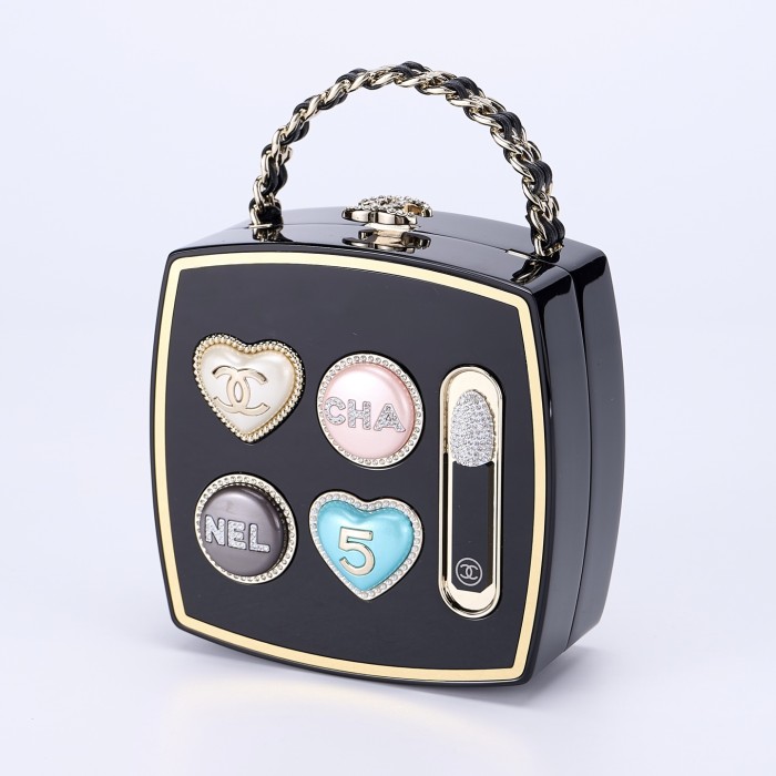 NIGO Chanel Women's Ladies' Fashion Classic Color Palette Shaped Rigid Evening Clutch Makeup Case Chain Bag Bags AS5652-B21915-U2093 #nigo78527