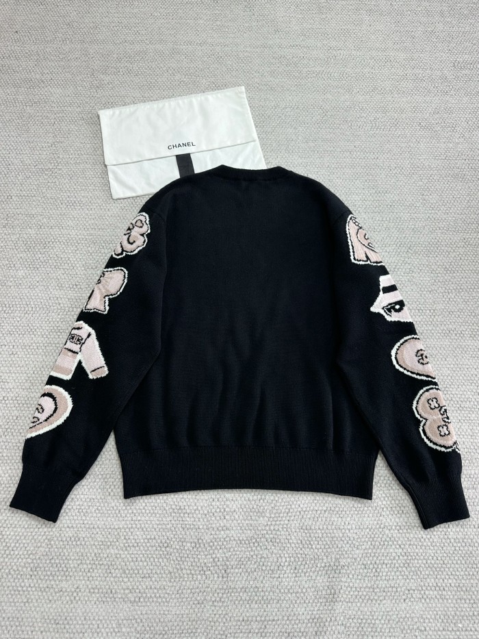 NIGO Chanel Women's Spring/Fall Fashion Casual Crew Neck Long Sleeve Cashmere Sweater #nigo78519