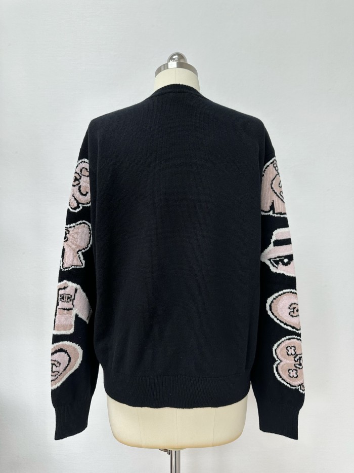 NIGO Chanel Women's Spring/Fall Fashion Casual Crew Neck Long Sleeve Cashmere Sweater #nigo78519