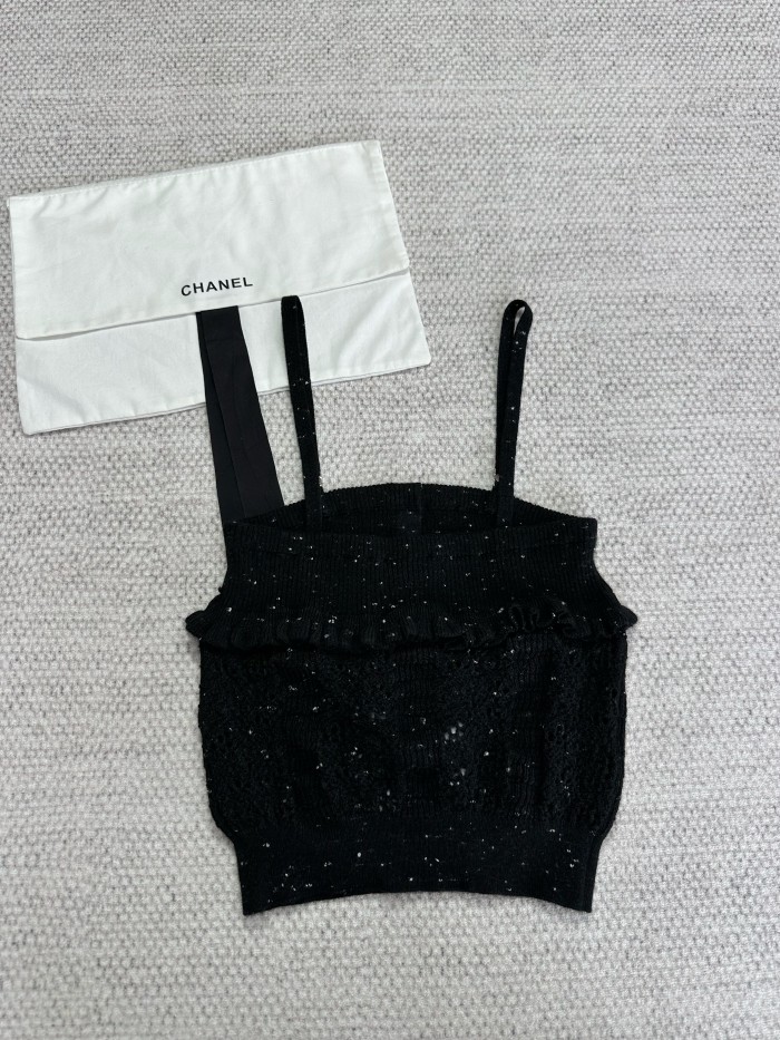 NIGO Chanel Women's Spring/Summer Lace-Up Knit Solid Color Cashmere Sleeveless Tank Top Vest Ngvp #nigo2335