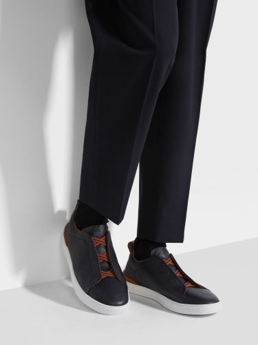 NIGO Ermenegildo Zegna TRIPLE STITCH™ SECONDSKIN Luxury Casual Shoes Men's All-Season Genuine Leather Fashion Footwear Lace-Free Comfort Shoes #nigo81456