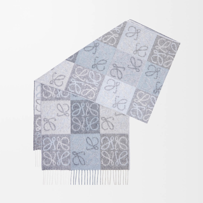 NIGO Loewe Men's And Women's Wool And Cashmere Checkered Scarves Fall/Winter Logo Color-Blocked Accessory Scarf Scarf Accessories #nigo81535