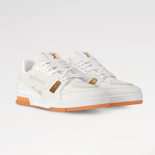NIGO Louis Vuitton Men's & Women's LV Trainer Sneakers All-Season Low-Top Solid-Color Round-Toe Lace-Up Leather Casual Shoes #nigo81532