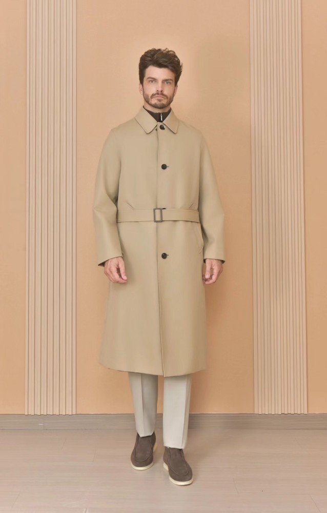 NIGO Loro Piana Men's Reversible Double-Faced Coat with Belt, Single-Button Lapel, Long Fit Jacket Ngvp #nigo2336
